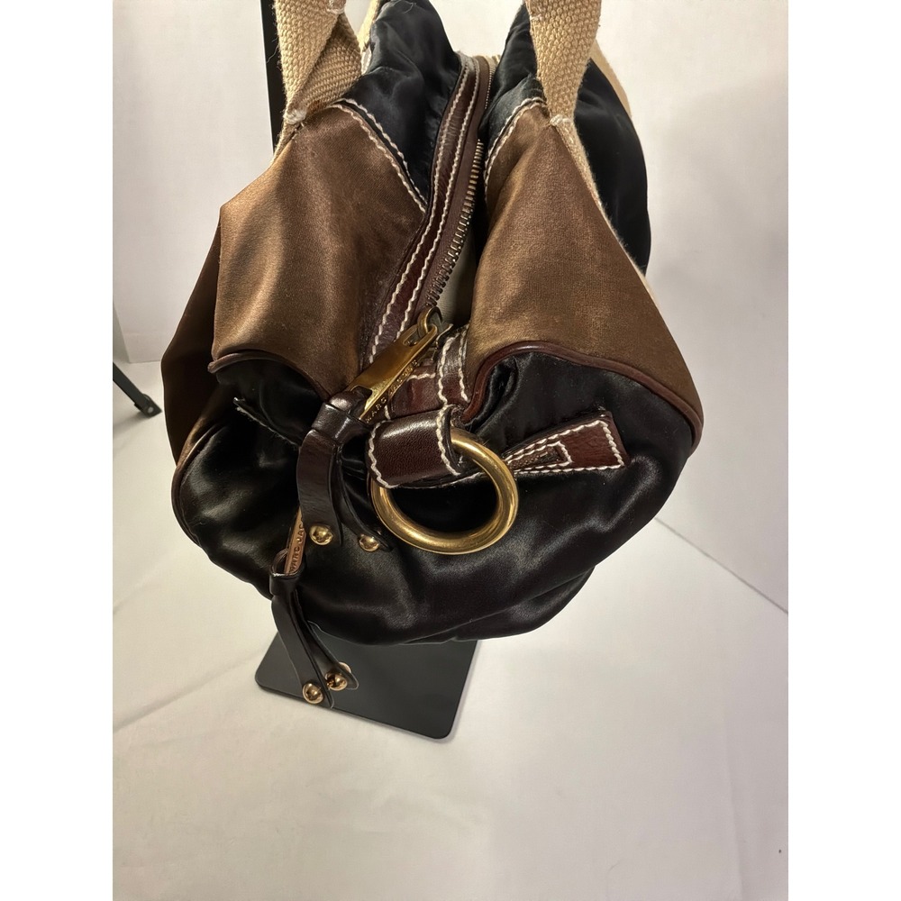 Marc Jacobs Satchel Bag Women Medium Brown Nylon Leather Mixed Media Italy - Picture 8 of 8